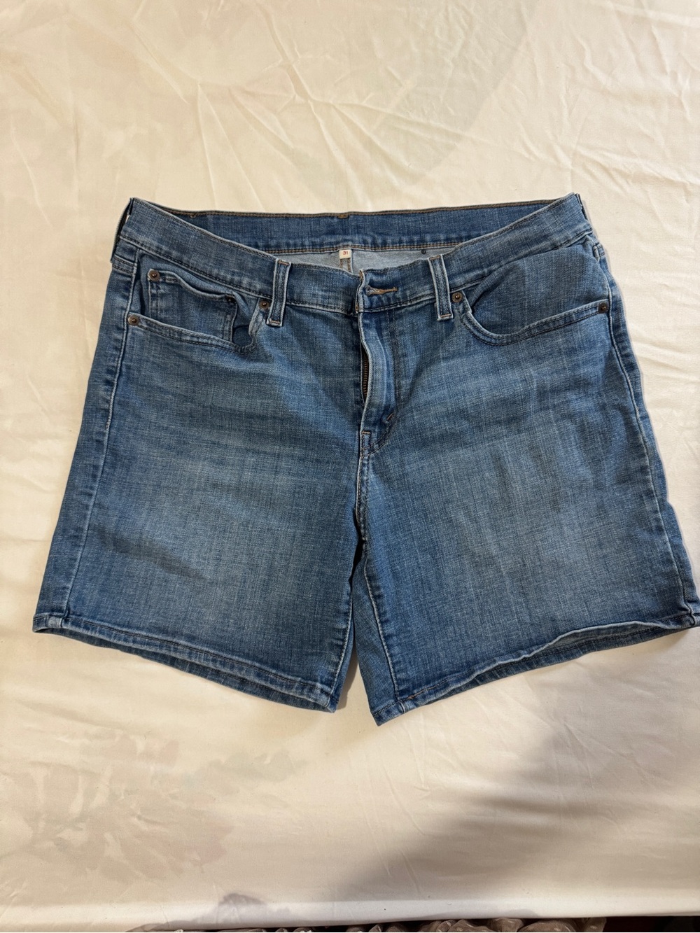 Levi's Blue Denim Jean Boyfriend Shorts